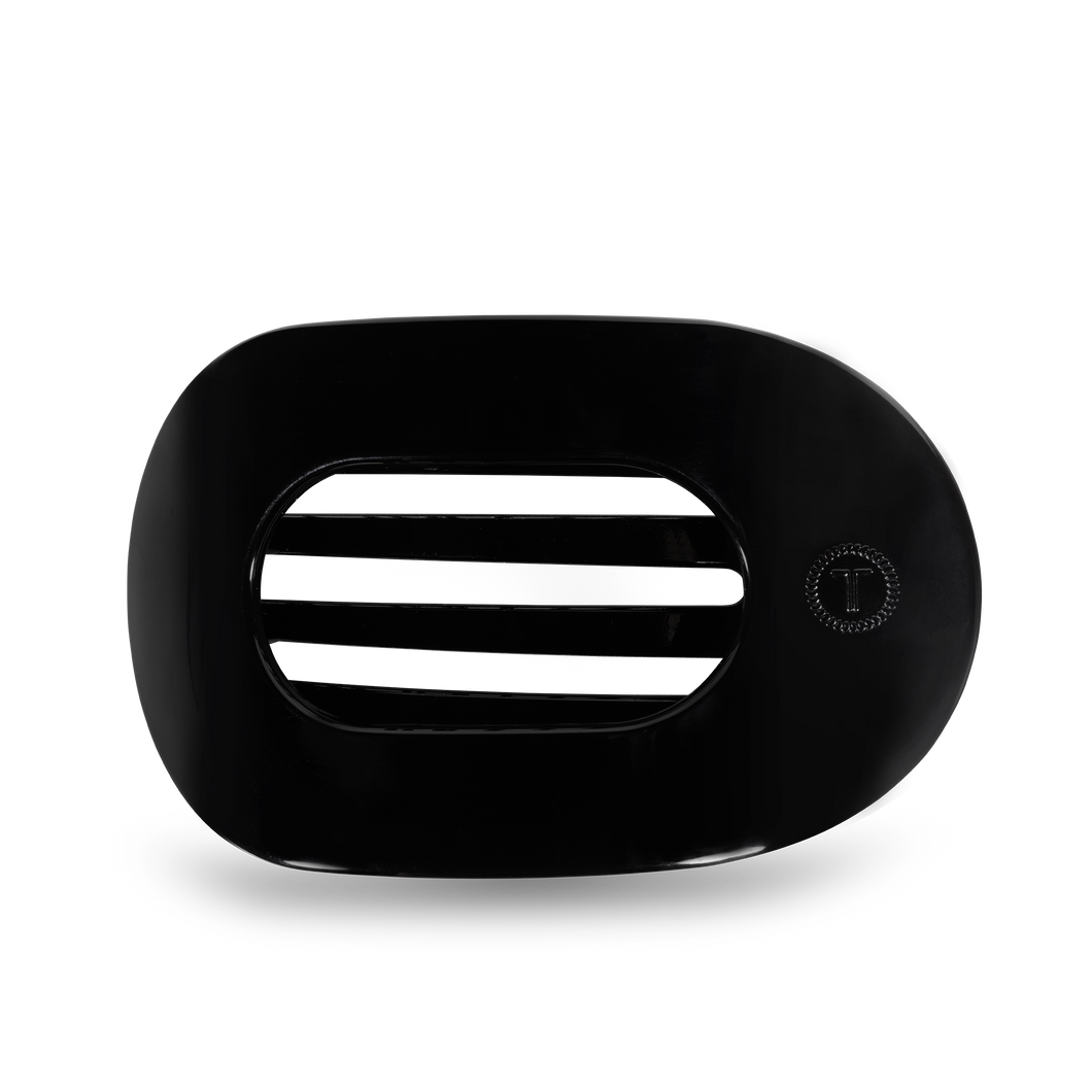 TELETIES - Round Flat Hair Clip | Large | Jet Black