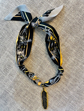 Jennifer Thames Originals Scarf Necklace with Charm