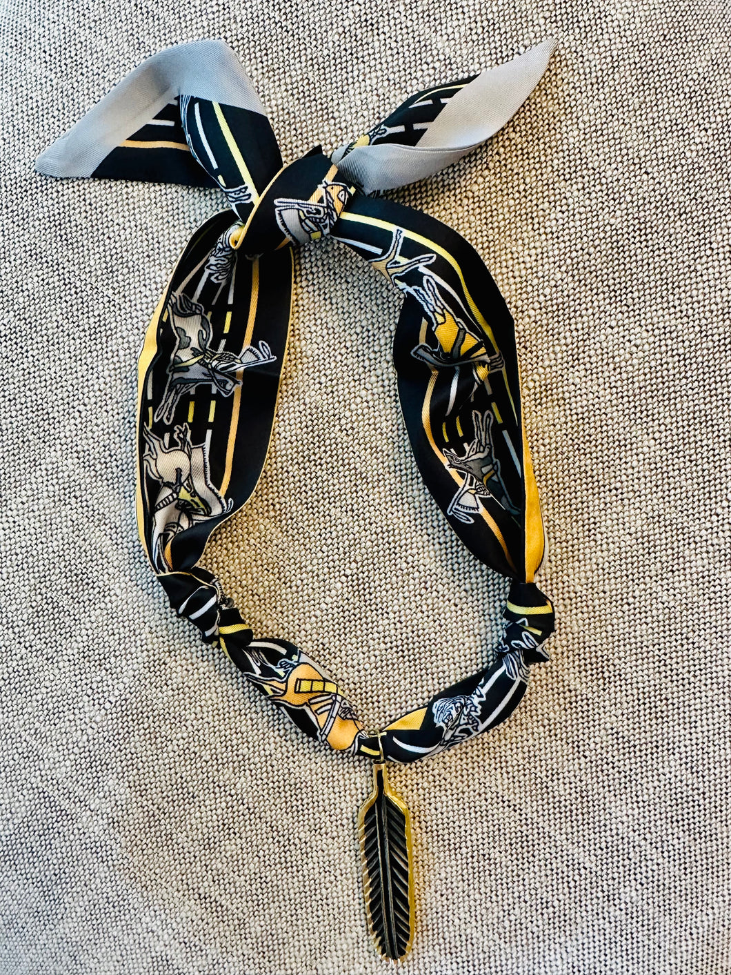 Jennifer Thames Originals Scarf Necklace with Charm