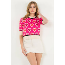 Load image into Gallery viewer, THML - Heart Knit Short Sleeve Top