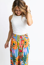 Load image into Gallery viewer, Karlie Tropical Island Fruit Smock Waist Pant
