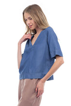 Load image into Gallery viewer, Naked Zebra - Tencel™ V-Neck Band Blouse