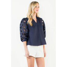 Load image into Gallery viewer, THML - Eyelet Detail Long Sleeve Top