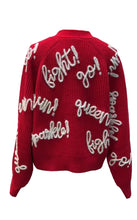 Load image into Gallery viewer, Queen of Sparkles Red &amp; White Go Fight Win Cardigan
