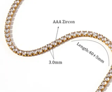 Load image into Gallery viewer, HoopLa Style - Tennis Necklace. Premium PV plated stainless CZ. 