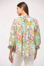 Load image into Gallery viewer, FATE Chain Print Tencel Blend Bubble Sleeve Blouse