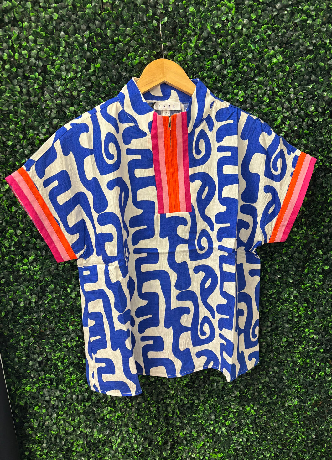 THML Short Sleeve Print Top