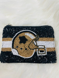 Beaded Football Clutch