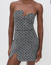 Load image into Gallery viewer, Amanda Uprichard Puzzle Strapless Mini Black-White