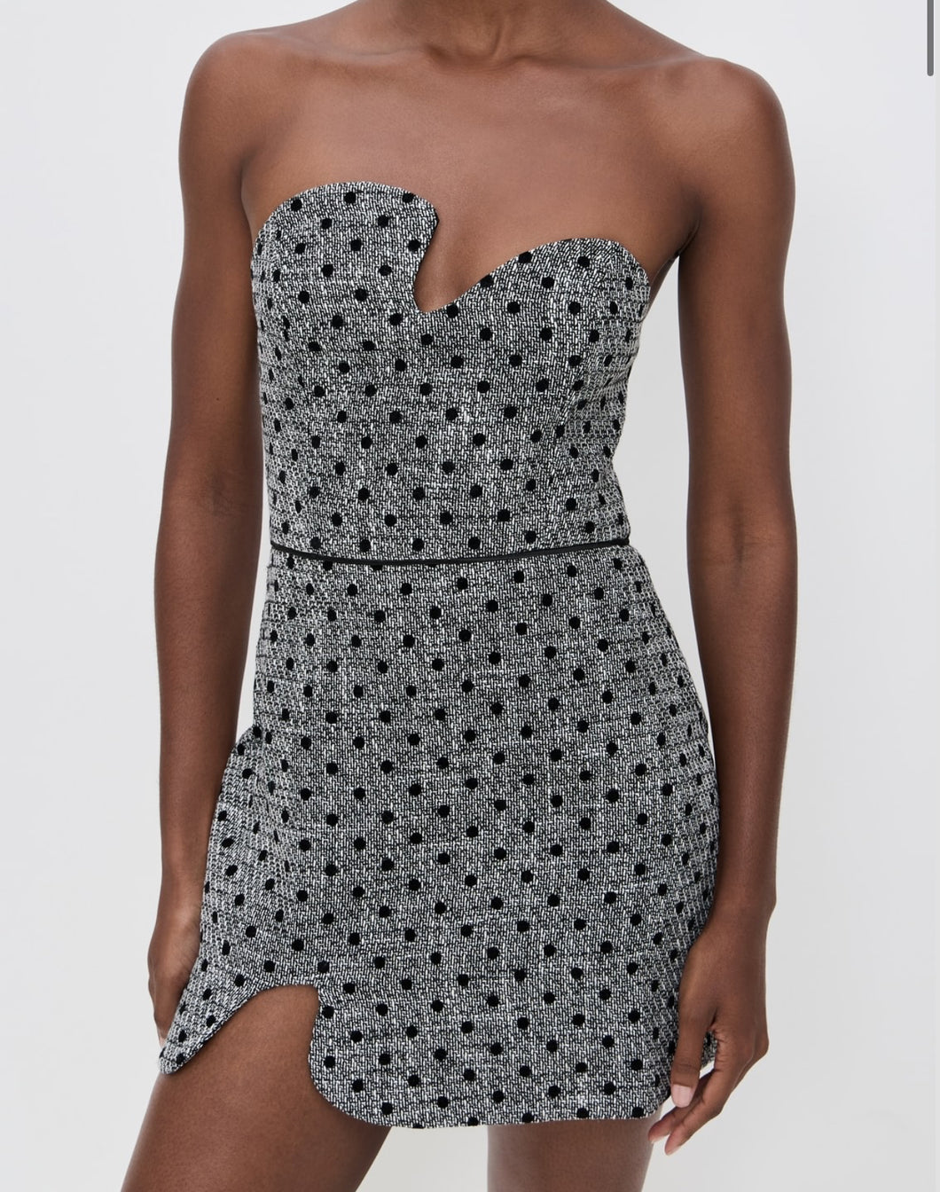 Amanda Uprichard Puzzle Strapless Mini Black-White