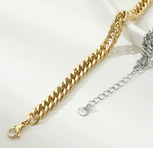Load image into Gallery viewer, HoopLa Style -  Mixed Metal Two Tone Chunky Chain Stainless Steel
