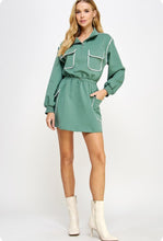 Load image into Gallery viewer, Strut &amp; Bolt Light Evergreen/White Cargo Mini Dress