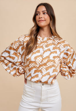 Tiger Print Blouse