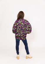 Load image into Gallery viewer, Karlie Floral Satin Button Puff Sleeve Top