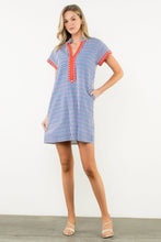 Load image into Gallery viewer, THML Contrast Trim Split Neck Dress