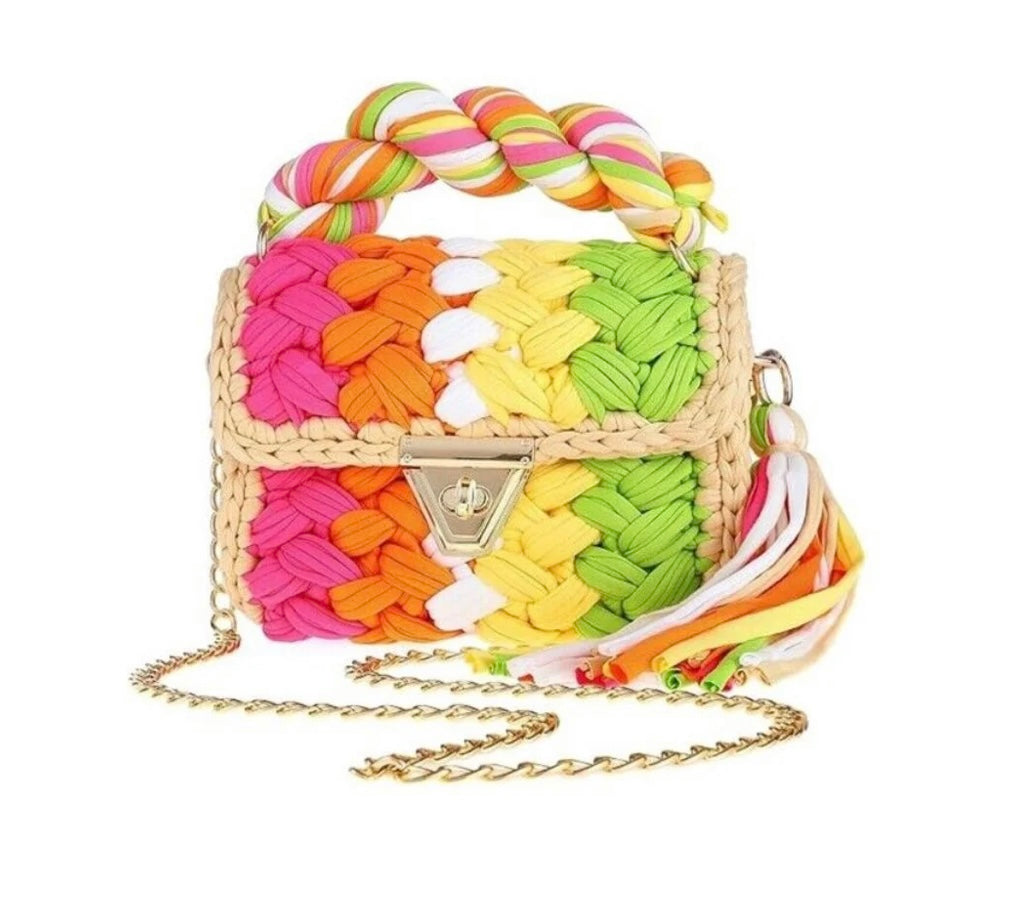 Sorbet Rainbow Woven Bag