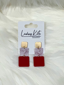 Fun Block Earring in Red