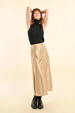 Load image into Gallery viewer, Molly Bracken- Gold Satin Skirt