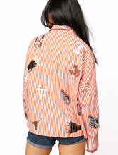 Load image into Gallery viewer, QOS Queen of Sparkles Licensed Texas Mini Icon Stripped Button Down