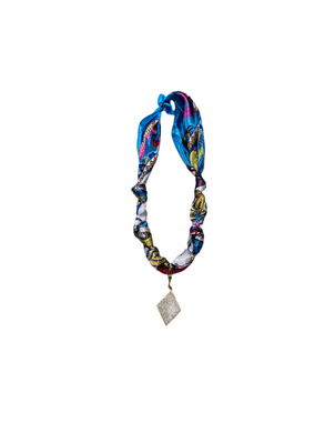 Scarf Necklace with Pave Charm