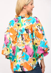 Fate Abstract Print Blouse