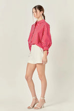 Load image into Gallery viewer, English Factory Red Stripe Balloon Sleeve Shirt