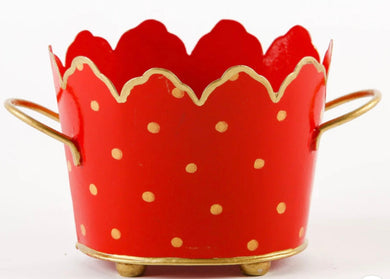 DTHY Red/Gold Polka Dot Cache Pot