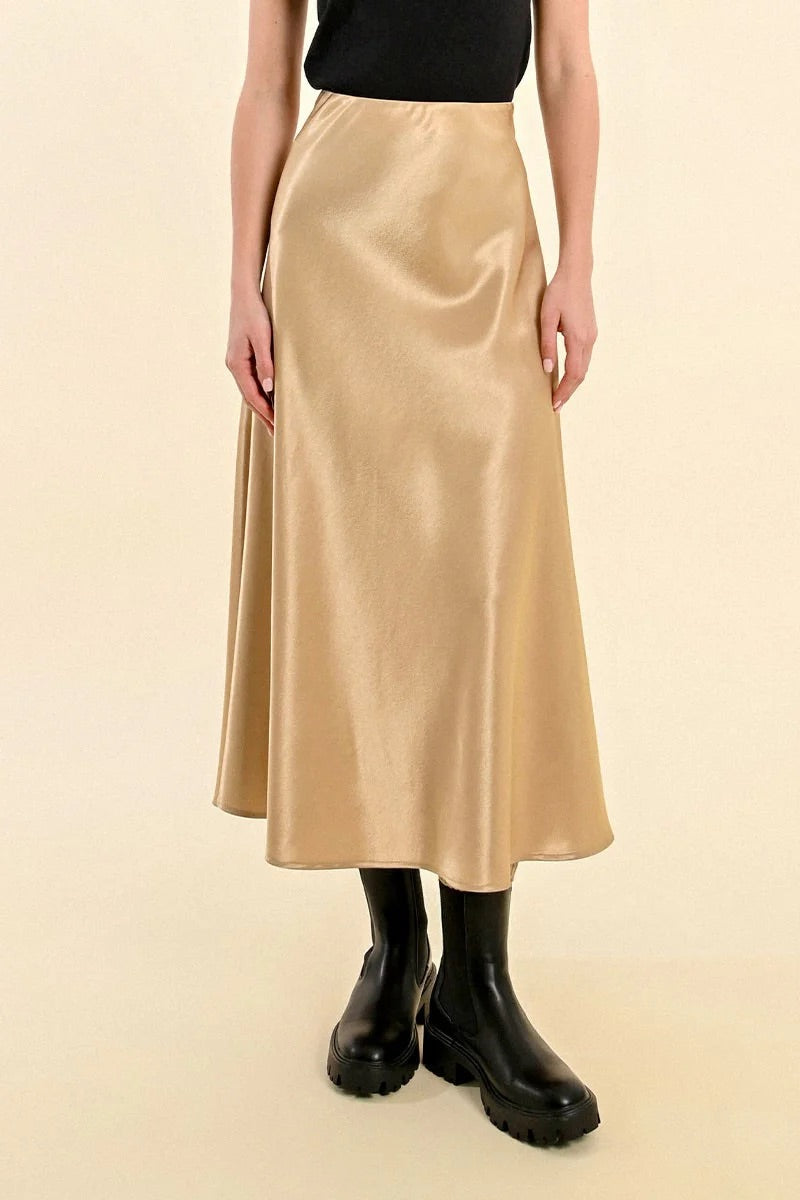 Molly Bracken- Gold Satin Skirt