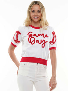 Red/White Gameday Knit Sweater