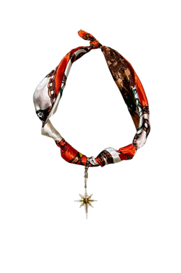 Scarf Necklace with Pave Star Charm