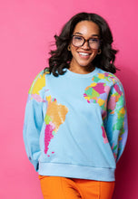 Load image into Gallery viewer, QOS Queen of Sparkles Aqua Queen of the World Sweatshirt