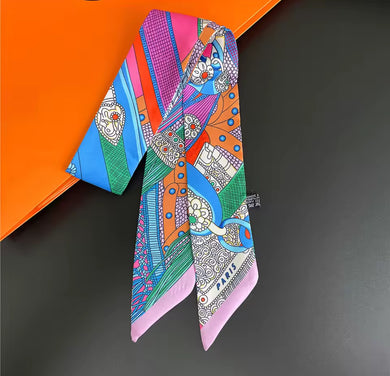 Pink Multi Twilly Scarf