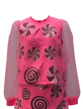 Load image into Gallery viewer, Queen of Sparkles Pink Peppermint Sheer Top