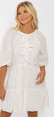 Karlie Eyelet Bow Dress