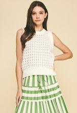 Load image into Gallery viewer, Pinch Solid Eyelet Sleeveless Sweater