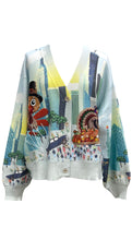 Load image into Gallery viewer, QOS Queen of Sparkles Multi Thanksgiving Parade Cardigan