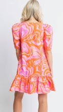 Load image into Gallery viewer, Karlie 70s Floral Puff Sleeve Dress