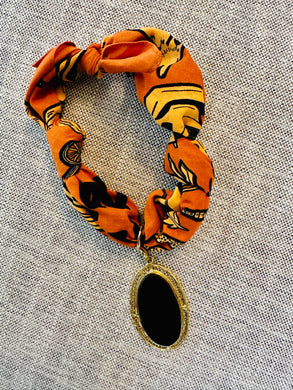 Jennifer Thames Originals Scarf Necklace with Charm