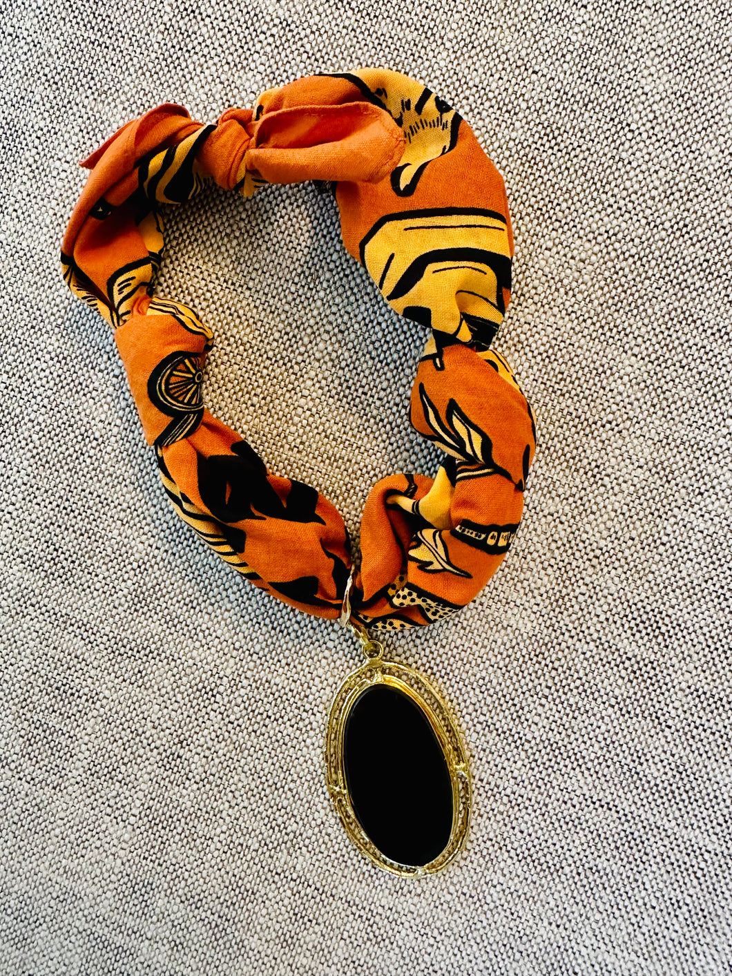 Jennifer Thames Originals Scarf Necklace with Charm