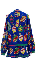 Load image into Gallery viewer, QOS Queen of Sparkles Royal Blue Multi Jeweled Ornament Cardigan