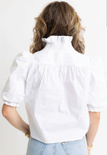 Load image into Gallery viewer, Karlie Solid Stripe Ruffle Puff Sleeve Top