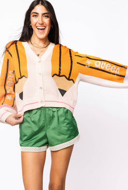 QOS Queen of Sparkles Pencil Button Up Cardigan