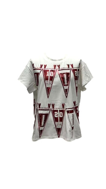 QOS Queen of Sparkles Red & White Football Pennant Tee