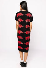 Load image into Gallery viewer, QOS Queen of Sparkles Arkansas Razorback Midi Tee Dress