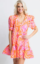 Load image into Gallery viewer, Karlie 70s Floral Puff Sleeve Dress