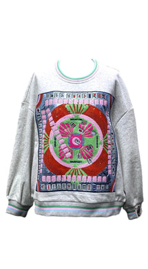 QOS Queen of Sparkles Grey Multi Mahjong Table Sweatshirt