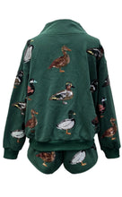 Load image into Gallery viewer, QOS Queen of Sparkles Dark Green Duck Mock Neck Sweatshirt