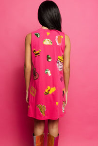 QOS Queen of Sparkles Magenta Cinco Icon Tank Dress