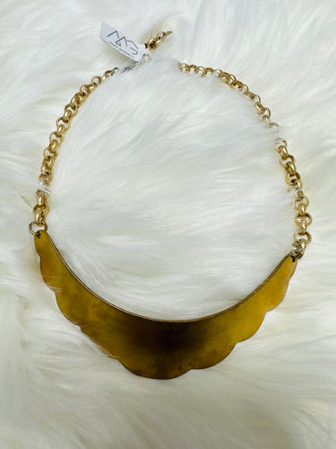 Mary Garrett Brass Bib Necklace