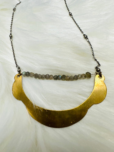 Mary Garrett Brass Labradorite Necklace